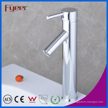 Fyeer Cromo Banhado A Alto Corpo Para Baixo Bico longo Único Handle Wash Basin Torneira Da Pia Misturador de Água Da Torneira Wasserhahn